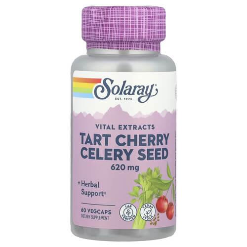 Solaray Tart Cherry Celery Seed 60 вегетаріанських капсул, фото 1