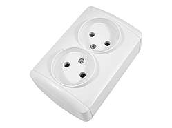 Розетка накладна 2-а Магнолія біла LMR2006 Лємансо