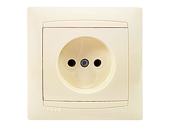 Розетка  кераміка 1-на Сакура крем LMR1115 Лємансо