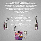Павербанк зі швидкою зарядкою 10000мАг, Power Bank з двома вбудованими кабелями Lightning і Type-C, 120W Lotso, фото 2