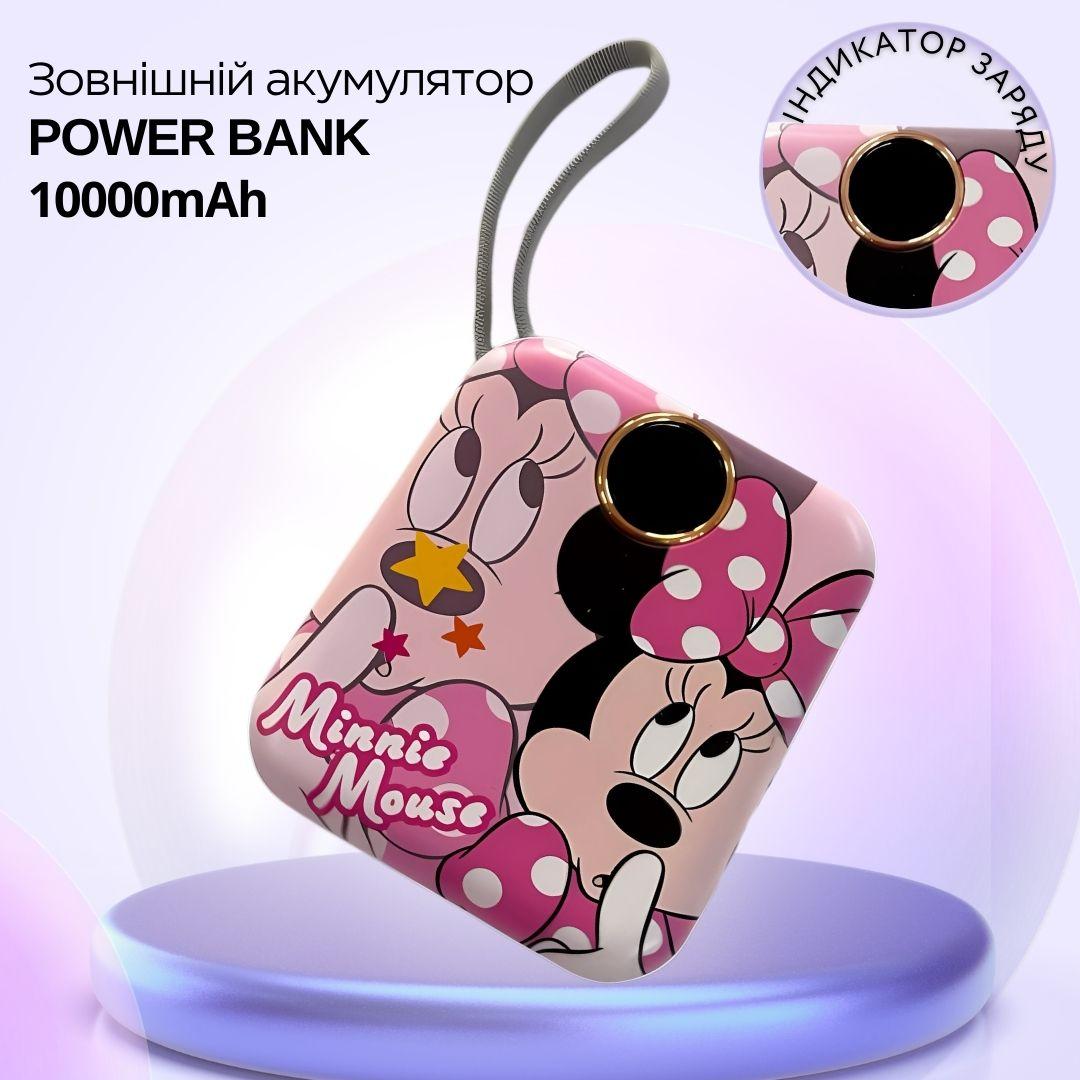 Павербанк зі швидкою зарядкою 10000мАг, Power Bank з двома вбудованими кабелями Lightning і Type-C, 120W Minnie, фото 1