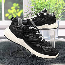 Кросівки жіночі Paolla чорні еко-шкіра з текстильними вставками 4865, фото 2