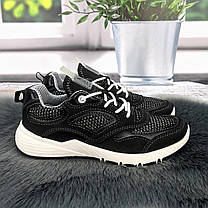 Кросівки жіночі Paolla чорні еко-шкіра з текстильними вставками 4865, фото 3