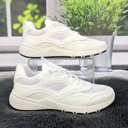 Кросівки жіночі Paolla білі еко-шкіра з текстильними вставками 4865, фото 1