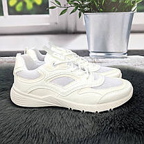 Кросівки жіночі Paolla білі еко-шкіра з текстильними вставками 4865, фото 4