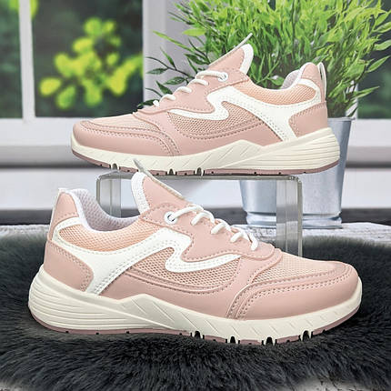 Кросівки жіночі Paolla рожеві еко-шкіра з сіткою 4864, фото 1