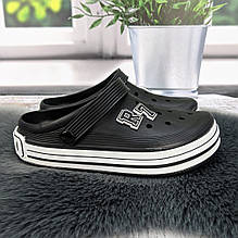 Сабо крокси підліткові Dago Style чорні з джибітсами 4731