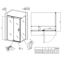 Душова кабіна без піддона Koer SR SC02-120x90x200-TR-01 прозоре скло Easy Clean 8 мм, хром (KR5354), фото 3