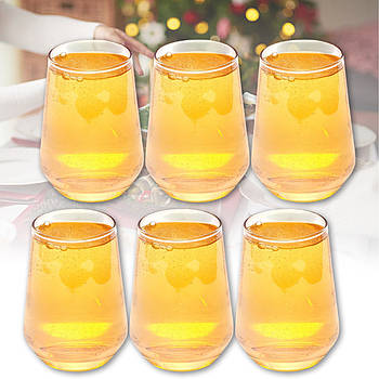 Високі тоновані склянки 6 шт для напоїв круглої форми ES7018-1 901-6 Упаковка 6 шт.