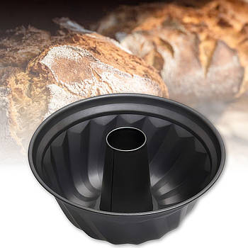 Кругла металева форма для кексу 25х11 см Чорний Х3-141 в упаковці 1 шт