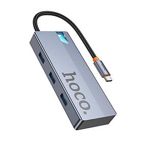 USB-хаб HOCO HB50 Wow 5-in-1 multi-function converter (HDTV+PD+USB3.0*3) Deep Space Gray ly