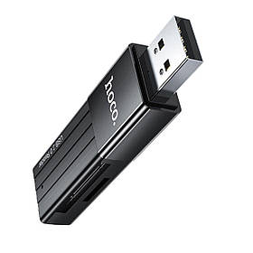 USB-хаб HOCO HB20 Mindful 2-in-1card reader(USB2.0) Black ly