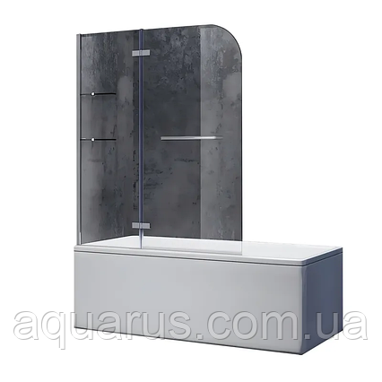 Шторки скляні на ванну Koer SR BS05-90x140-TR-01 прозоре скло Easy Clean 6 мм, хром (KR5372), фото 1