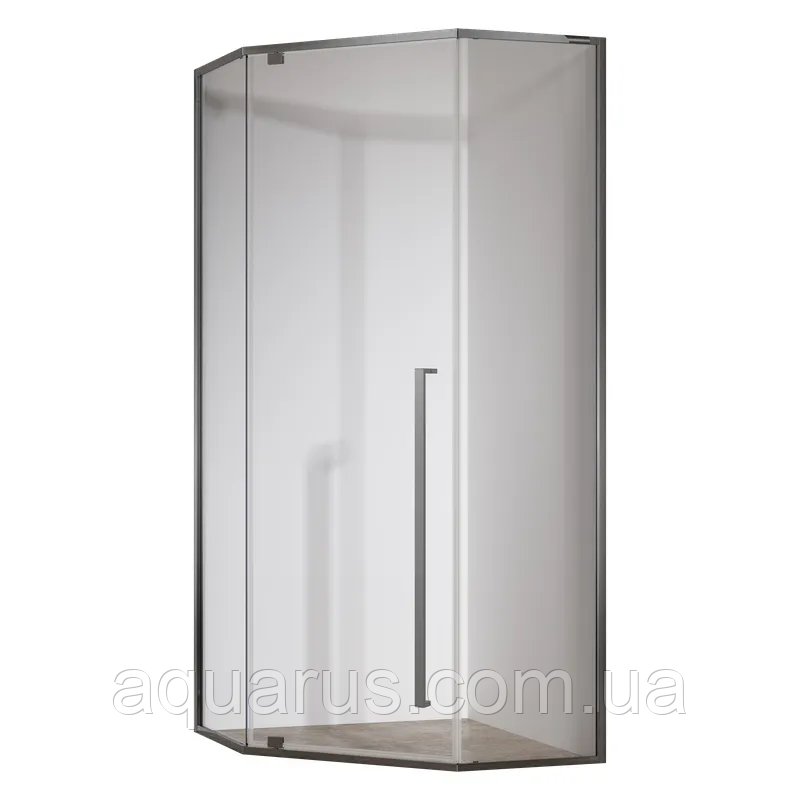 Душова кабіна без піддона Koer SR SC06-90x90x200-TR-07 прозоре скло Easy Clean 8 мм, графіт (KR5366)