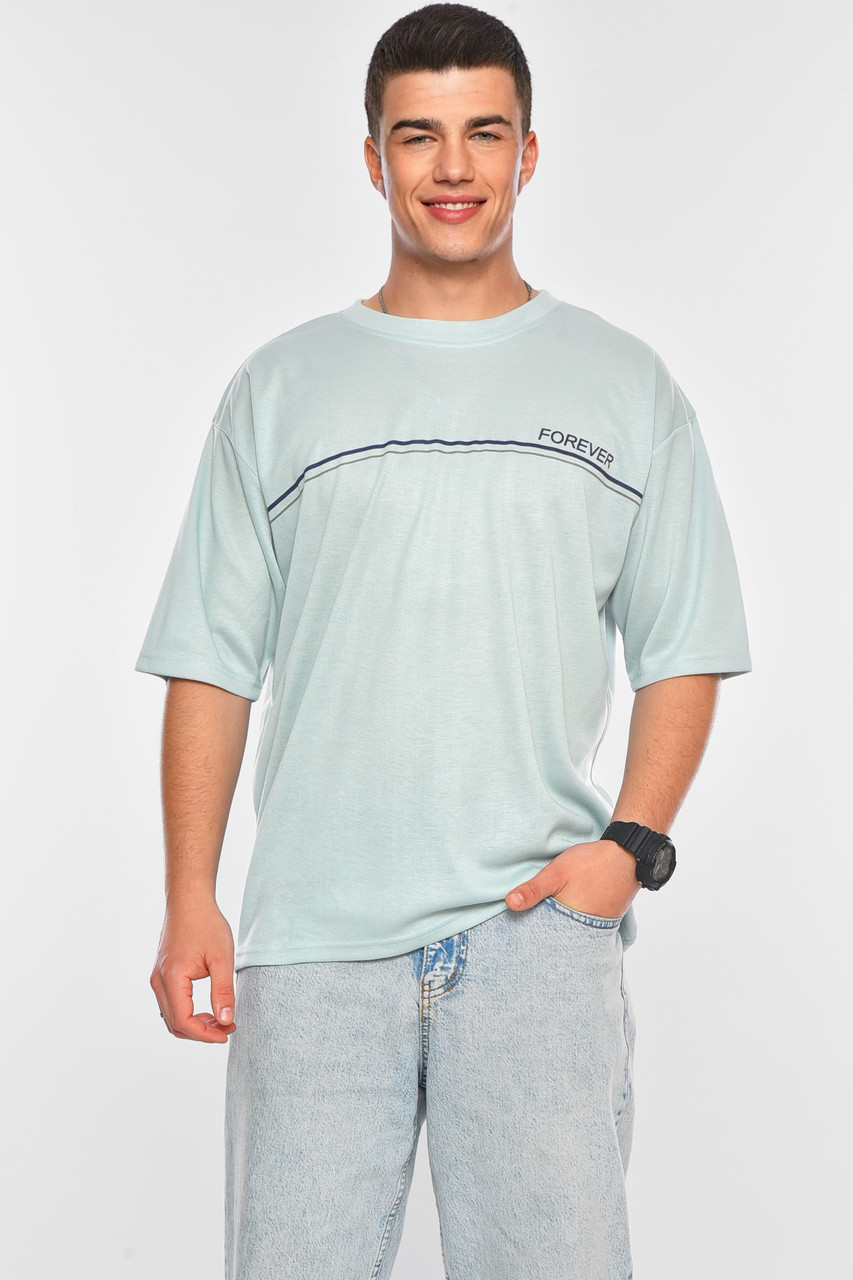 Футболка чоловіча батальна м'ятного кольору 200453M, фото 1