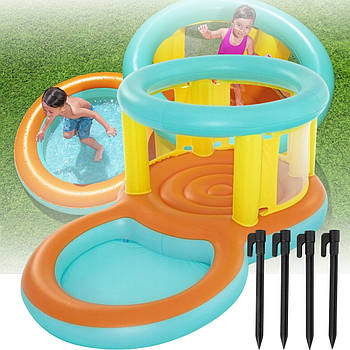 Надувний розвиваючий ігровий батут з басейном Bestway 52385 Bouncer Jumptopia 239 х 142 х 102 см від 2 років на 239 л