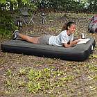 Одномісне надувне велюрове ліжко 188х99х30 см із вбудованим електронасосом на батарейках Bestway 67929, фото 6