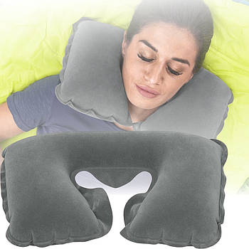 Дорожня надувна подушка-підголівник під шию 37 х 24 х 10 см Bestway 67006 Подушка для подорожей
