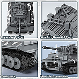 JMBricklayer 61501: Конструктор іграшка - Німецький танк Тигр, 800+ деталей, фото 5