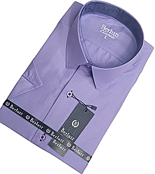 Чоловіча класична теніска Berluti vk-0005 бузкова в клітинку Туреччина, ошатна стильна чоловіча теніска XL