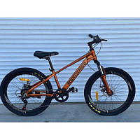 Гірський підлітковий алюмінієвий  велосипед  26 дюймів  TopRider  "ТОП100" золото