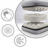 Шезлонг садовий + МАТРАЦ і підголівник ChillWell Luxury світло сірий 286402 Розкладне крісло Лежак до 120кг, фото 10