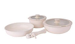 Набір посуду 8 в 1 Zilan ZLN0965 бежевий  (SHiz16649)