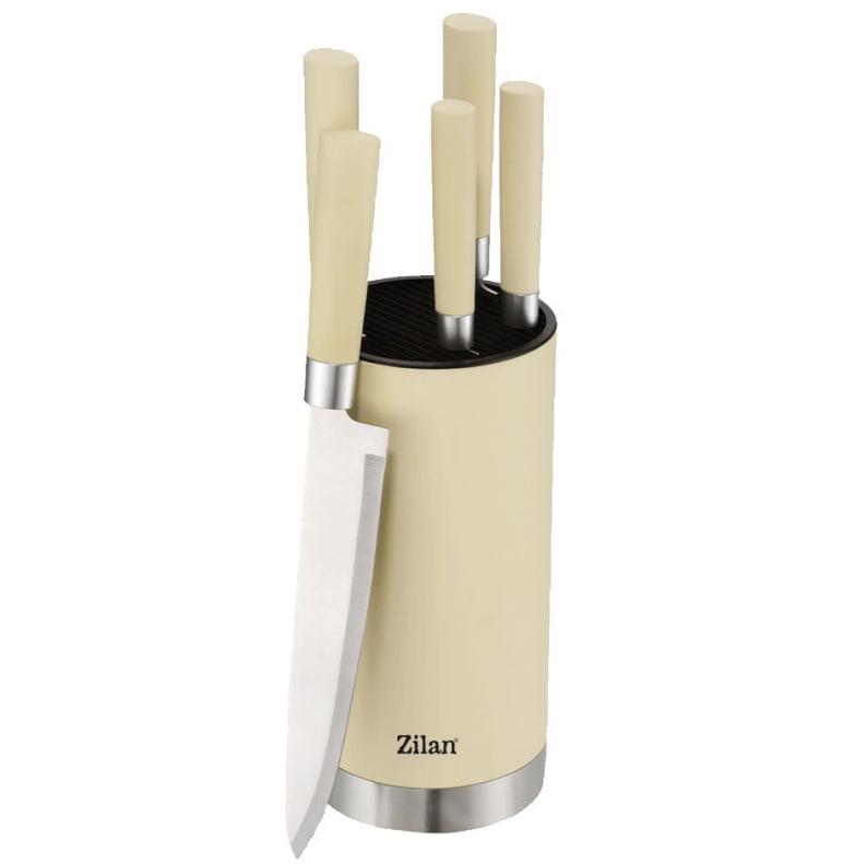 Набір ножів у підставці Zilan ZLN1610 бежевий  (SHiz16648), фото 1