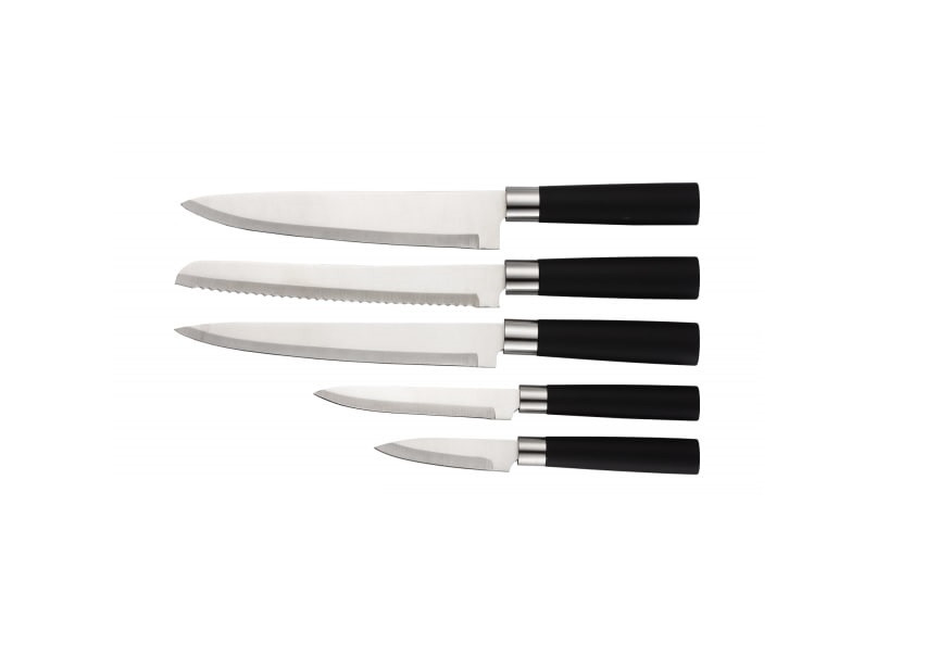 Набір кухонних ножів на підставці Zilan ZLN1609 чорні (SHiz16647), фото 1