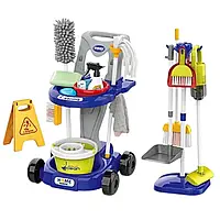 Набір для прибирання дитячий 667-66 відро, швабра, пилосос на батарейках, звук, 29 предметів