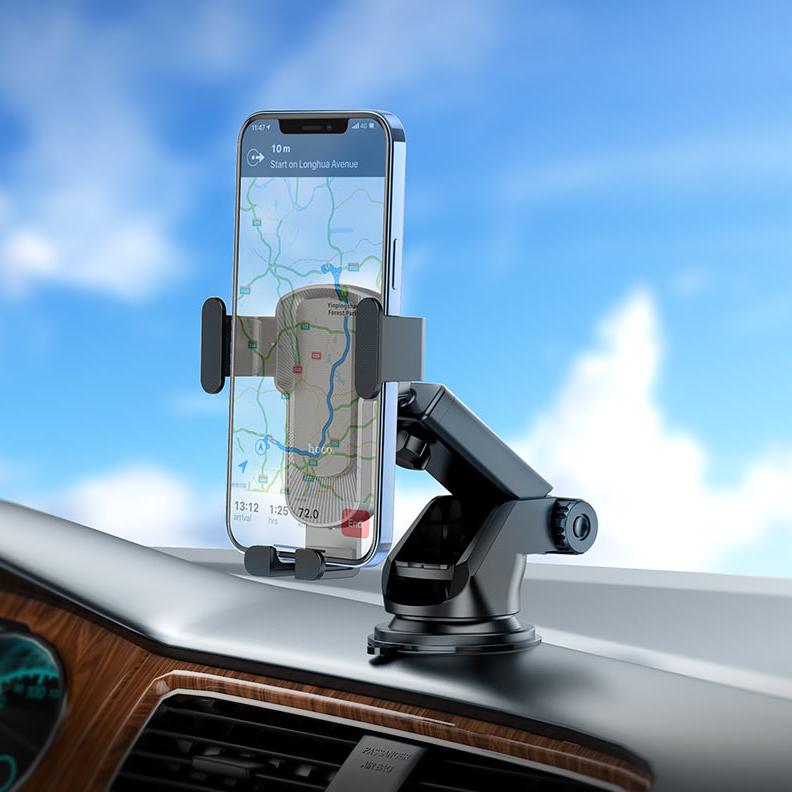 Автомобільний тримач для телефону на присосці гравітаційний автотримач телефонів на скло або панель