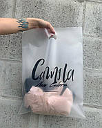 Поліетиленові пакети з прорубною ручкою з логотипом чорні та прозорі 30х40 см до 5 кг, фото 5