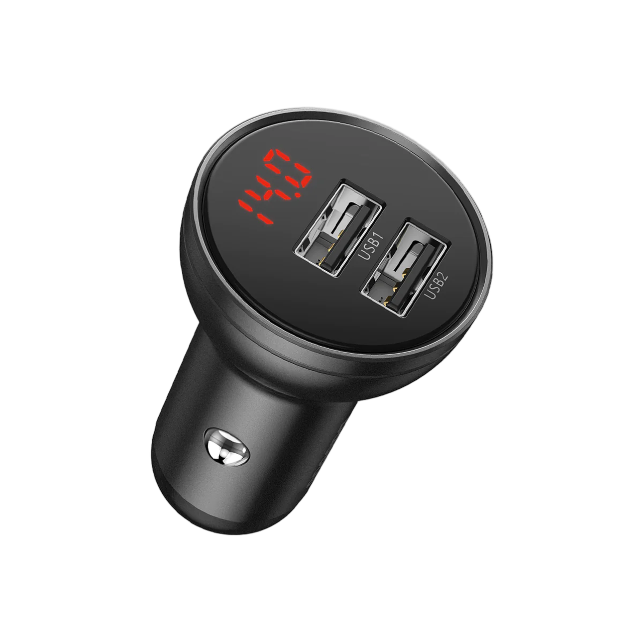 Автомобільний зарядний пристрій Baseus Digital Display Dual USB 4.8A/24W Grey