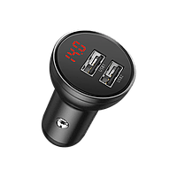 Автомобільний зарядний пристрій Baseus Digital Display Dual USB 4.8A/24W Grey
