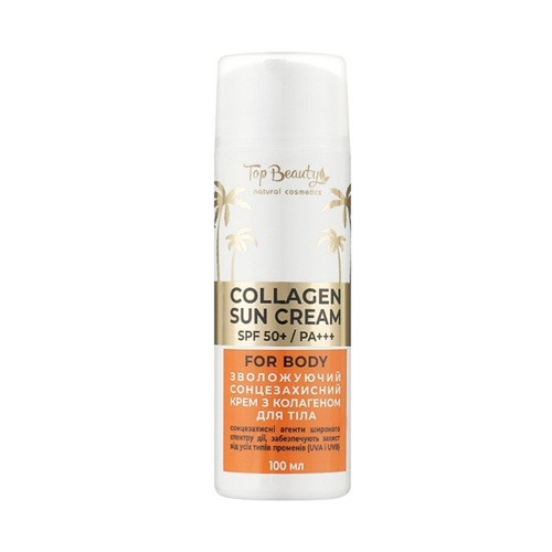 Top Beauty Collagen Sun Cream SPF 50 Сонцезахисний крем для тіла з колагеном, 100 мл