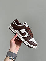 Чоловічі дуже стильні якісні кросівки трендова модель Nike Dunk Low Brown White, комфортна модель