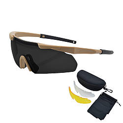 Захисні тактичні сонцезахисні окуляри ESS Койот 3 комплектів. лінз. Підвищена товщина лінз