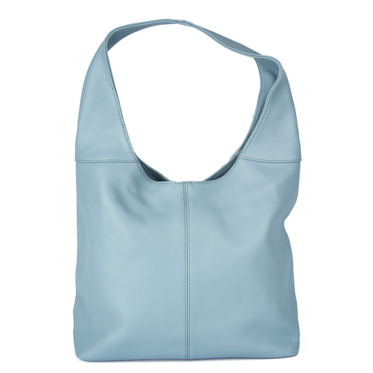 Сумка жіноча шопер шкіряна Virginia Conti 02550 блакитна з однією ручкою