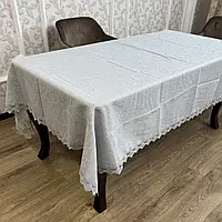 Скатерть с кружевом тефлон " Verolli " 160*220см на прямоугольный стол(цвета в ассортименте)