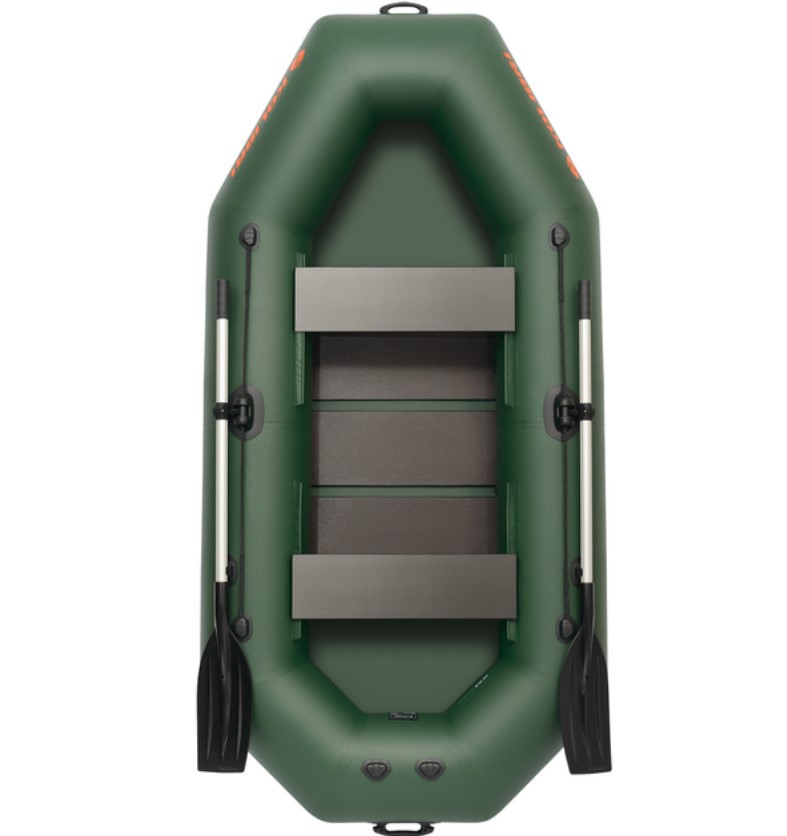 Двохмісний човен Kolibri К-240T зелений, слань-килимок, фото 1