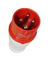 Вилка силова 014 переносна 3Р+PЕ 16А 380В IP44 силовий роз'єм Tnsy