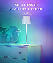 2-паковання бездротової настільної лампи RGB, 8 режимів RGB і сенсорне керування настільна лампа на акумул, фото 3