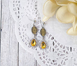 Сережки з вишивкою "Елегантність"