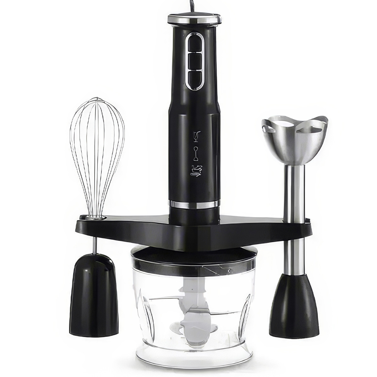 Кухонний стаціонарний блендер з підставкою та металевими насадками RAF R.291 потужність 600 Ватт, фото 1