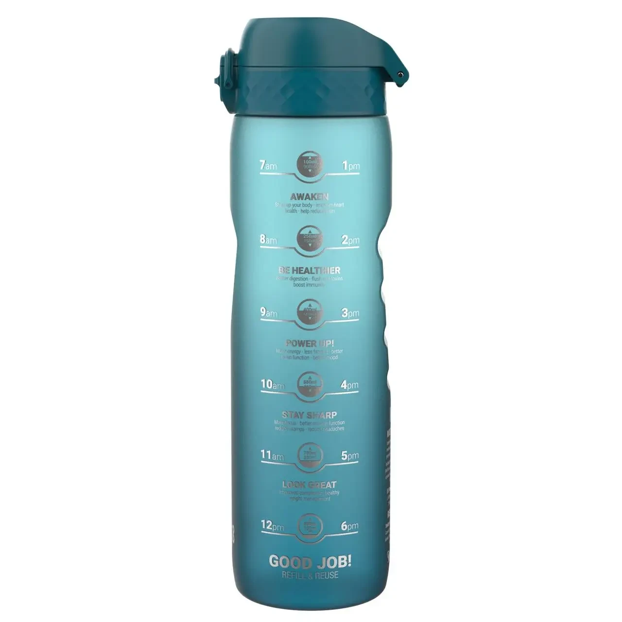 Пляшка для води ION8 1000 мл. BPA Free, Times To Drink, BPA Free, Teal & Blue