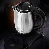 Чайник електричний HM-1818 Hoffmans Electronics нержавіюча сталь електрочайник 2л для дому, фото 7