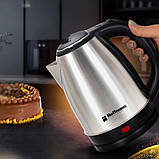 Чайник електричний HM-1818 Hoffmans Electronics нержавіюча сталь електрочайник 2л для дому, фото 2