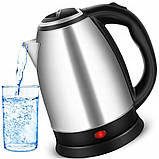 Чайник електричний HM-1818 Hoffmans Electronics нержавіюча сталь електрочайник 2л для дому, фото 3