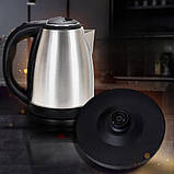 Чайник електричний HM-1818 Hoffmans Electronics нержавіюча сталь електрочайник 2л для дому, фото 8