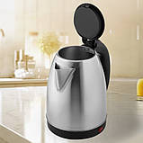 Чайник електричний HM-1818 Hoffmans Electronics нержавіюча сталь електрочайник 2л для дому, фото 9
